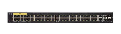 Cisco SF350-48P | Switch | 48x 100Mb/s PoE, 382W, 2x Combo(RJ45/SFP) + 2x SFP, gerenciado Ilość portów LAN2x [1G (SFP)]
