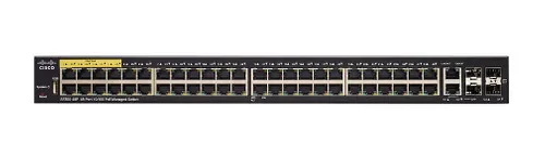 Cisco SF350-48P | Switch | 48x 100Mb/s PoE, 382W, 2x Combo(RJ45/SFP) + 2x SFP, Zarządzalny Ilość portów LAN2x [1G (SFP)]
