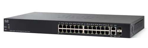 Cisco SG250-26HP | Switch PoE | 24x 1000Mb/s PoE/PoE+, 2x 1Gb/s Combo, PoE 100W, gestionado Ilość portów LAN24x [10/100/1000M (RJ45)]
