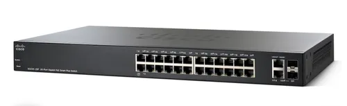 Cisco SG220-26P | PoE-Schalter | 24x 1000Mb/s, 2x SFP/RJ45 Combo, 24x PoE, 180 W, Verwaltet, Rackmontage Ilość portów LAN24x [10/100/1000M (RJ45)]
