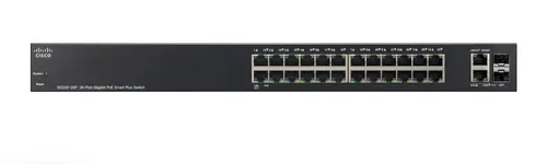 Cisco SG220-26P | Switch PoE | 24x 1000Mb/s, 2x SFP/RJ45 Combo, 24x PoE, 180 W, Zarządzalny, Obudowa Rack Ilość portów LAN2x [1G Combo (RJ45/SFP)]
