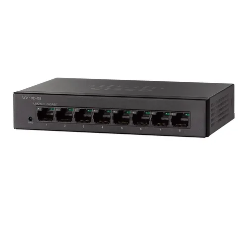Cisco SG110D-08 | Switch | 8x 1000Mb/s, Kryt Desktop Ilość portów LAN8x [10/100/1000M (RJ45)]

