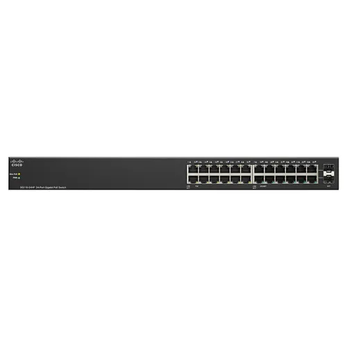 Cisco SG110-24HP | Switch | 24x 1000Mb/s, 12x PoE 802.3af, Rackové Pouzdro Ilość portów LAN2x [1G (SFP)]
