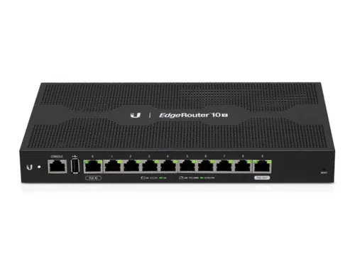 Ubiquiti ER-10X | Router | EdgeMAX EdgeRouter, 10x RJ45 1000Mb/s, 1x PoE Passthrough Ilość portów LAN10x [10/100/1000M (RJ45)]
