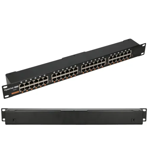 Extralink 24 Port | PoE инжектор Gigabit Ethernet | 24x 1000Mb/s RJ45, установка в стойку Ilość portów LAN24x [10/100/1000M (RJ45)]
