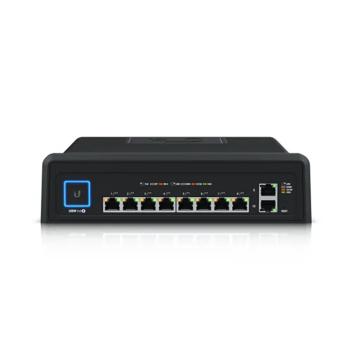 Ubiquiti USW-INDUSTRIAL | Switch | UniFi, 8x RJ45 1000Mb/s PoE++, 2x RJ45 1000Mb/s, 450W Ilość portów LAN10x [10/100/1000M (RJ45)]

