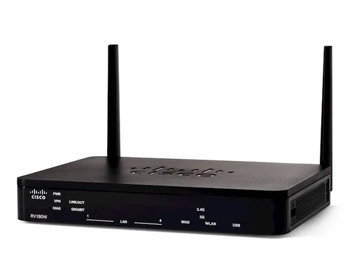 Cisco RV160W | Router WiFi | 4x RJ45 1000 Mbps, 1x SFP, VPN, Firewall Diody LEDStatus