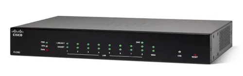 Cisco RV260 | Router | 8x RJ45 1000 Mbps, 1x WAN, VPN Ilość portów WAN1x 1G Combo (RJ45/SFP)