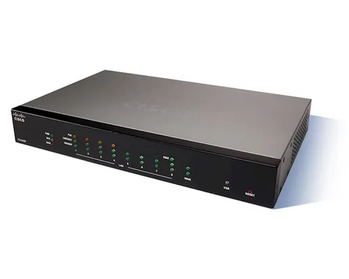 Cisco RV260P | 8x RJ45 1000 Mbps, 4x PoE, 1x WAN, router VPN Ilość portów LAN8x [10/100/1000M (RJ45)]

