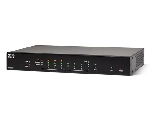 Cisco RV260P | Router | 8x RJ45 1000Mb/s, 4x PoE, 1x WAN, VPN Ilość portów WAN1x 1G Combo (RJ45/SFP)