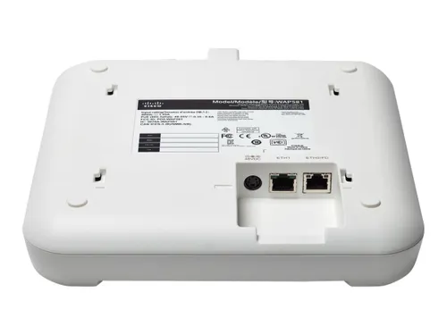 Cisco WAP581 | Access Point | Dual Band , AC2800 Wave 2, 4x4 MU-MIMO, 1x RJ45 2,5Gb/s, 1x RJ45 1Gb/s, PoE Ilość portów LAN1x [2,5G (RJ45)]
