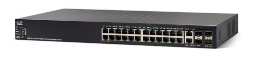 Cisco SG550X-24P | PoE Switch | 24x Gigabit RJ45 PoE, 2x 10G Combo(RJ45/SFP+), 2x SFP+, 195W PoE, Empilhado Ilość portów LAN24x [10/100/1000M (RJ45)]
