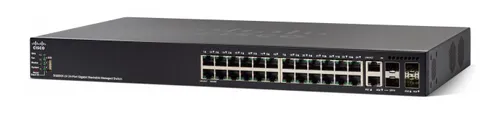 Cisco SG550X-24P | PoE Коммутатор | 24x Gigabit RJ45 PoE, 2x 10G Combo(RJ45/SFP+), 2x SFP+, 195W PoE, Стекируемый Ilość portów LAN24x [10/100/1000M (RJ45)]
