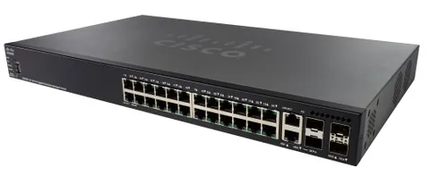 Cisco SG550X-24P | Switch PoE | 24x Gigabit RJ45 PoE, 2x 10G Combo(RJ45/SFP+), 2x SFP+, 195W PoE, Stakowalny Ilość portów LAN2x [10G Combo (RJ45/SFP+)]
