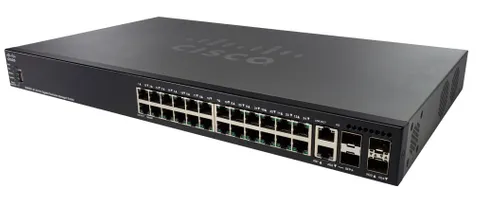 Cisco SG550X-24P | Switch PoE | 24x Gigabit RJ45 PoE, 2x 10G Combo(RJ45/SFP+), 2x SFP+, 195W PoE, apilable Ilość portów LAN2x [10G Combo (RJ45/SFP+)]
