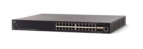 Cisco SX550X-24 | Switch | 20x 10G RJ45, 4x 10G Combo(RJ45/SFP+), apilable Ilość portów LAN20x [1/10G (RJ45)]
