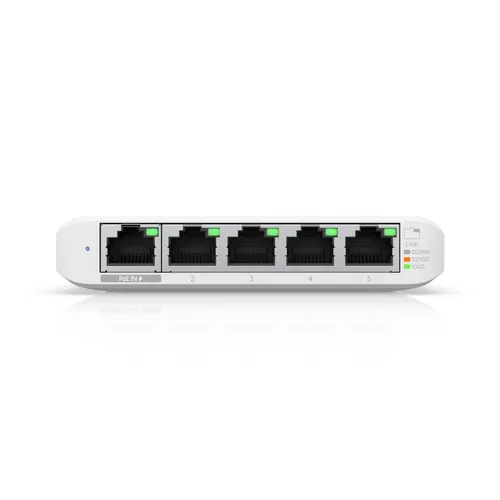 Ubiquiti USW-Flex-Mini | Switch | UniFi, 5x RJ45 1000Mb/s, 1x PoE In CertyfikatyCE, FCC, IC