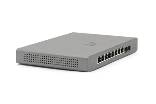 Cisco Meraki Go GS110-8P-HW-EU | Switch | 8x 1000Mb/s, 2x SFP Uplink, 8x PoE, 67W, Zarządzalny, Obudowa Rack Ilość portów LAN2x [1G (SFP)]
