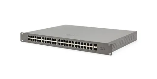 Cisco Meraki Go GS110-48P-HW-EU | Switch | 48x 1000Mb/s, 2x SFP Uplink, 48x PoE, 370W, Gerenciamento, Rack Ilość portów PoE48x [802.3af/at (1G)]
