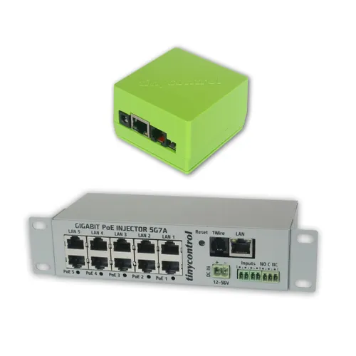 Tinycontrol 5G7A Gigabit + LAN Controller 2 | PoE Injector + LAN Controller | 5x LAN, 5x LAN + PoE 0