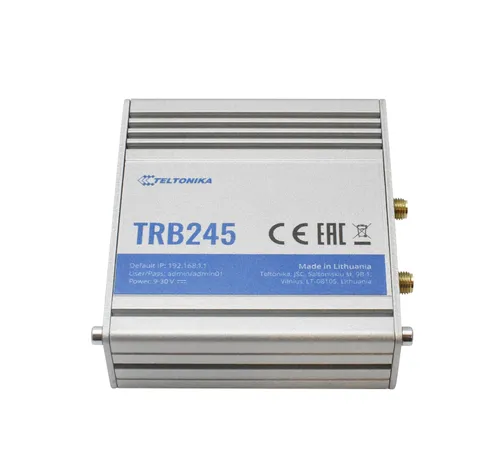 TELTONIKA TRB245 INDUSTRIAL LTE CAT 4 GATEWAY, RS232/RS485, GPS TRB245000000 Kategoria LTECat.4 (150Mb/s Download, 50Mb/s Upload)