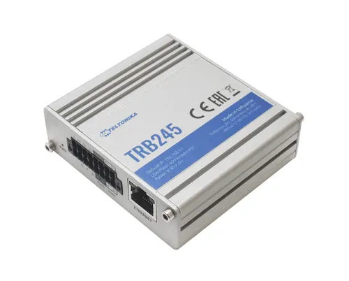 Teltonika TRB245 | Gateway, gateway LTE | Cat 4, LTE, RS232 / RS485, GPS BezpieczeństwoIEC 62368-1:2014, EN 50385:2017, EN 62232:2017