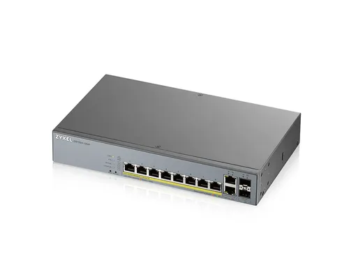 Zyxel GS1350-12HP | Switch | para monitoreo, 10x RJ45 1000Mb / s, 8x PoE, 2x SFP, 130W, gestionado Ilość portów LAN10x [10/100/1000M (RJ45)]

