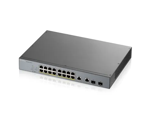 Zyxel GS1350-18HP | Switch | para monitoramento, 16x RJ45 1000Mb / s PoE, 2x RJ45 / SFP Combo, 250W, gerenciado Ilość portów LAN16x [10/100/1000M (RJ45)]
