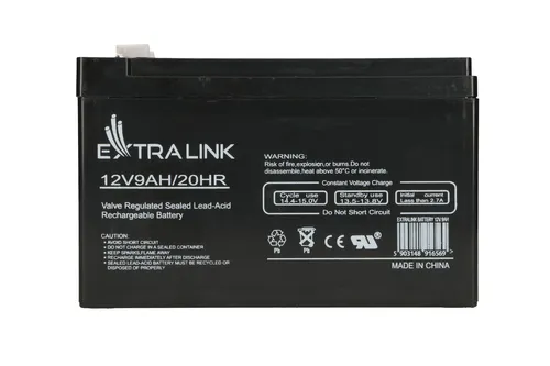 Extralink AGM 12V 9Ah | Accumulatore Batteria | senza manutenzione KolorCzarny