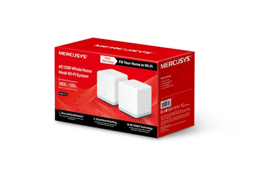 Mercusys Halo S12 (2-pack) | System Mesh Wi-Fi | AC1200  Banda dupla , 2x RJ45 100Mb/s Głębokość produktu88,5