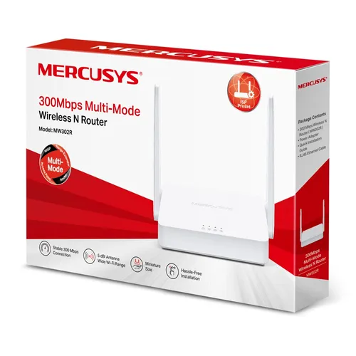 Mercusys MW302R | Роутер WiFi | 2,4GHz, 3x RJ45 100Mb/s Standardy sieci bezprzewodowejIEEE 802.11n