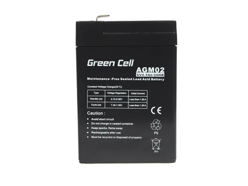 Green Cell AGM02 6V 4.5Ah | Bateria livre de manutençao Technologia bateriiOłowiany (VRLA)