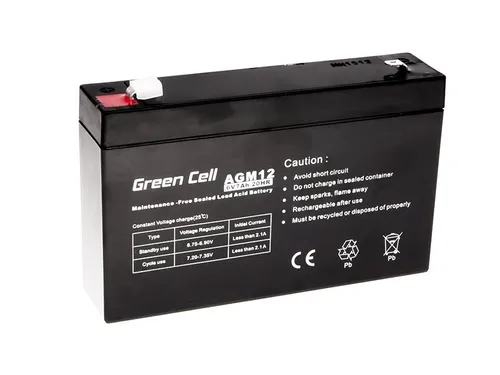 Green Cell AGM 6V 7Ah | Batteria | Senza manutenzione Napięcie wyjściowe6V