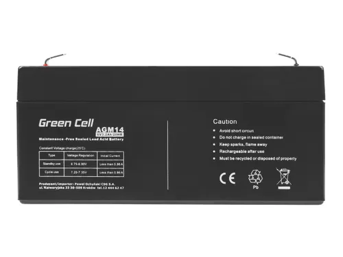 Green Cell AGM14 6V 3.3Ah | Akumulator | bezobsługowy Głębokość produktu135