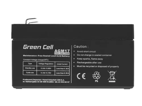 Green Cell AGM 12V 1.2Ah | Battery | Maintenance-free Czas eksploatacji baterii5