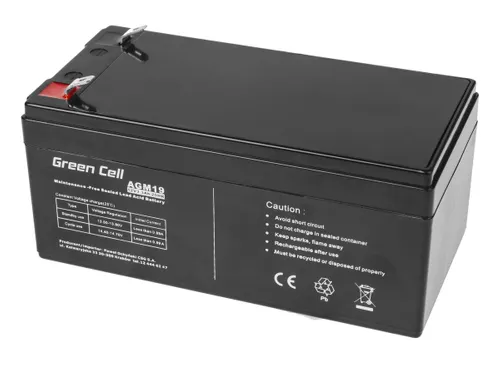 Green Cell AGM 12V 3.3Ah | Batería | de libre mantenimiento Pojemność akumulatora<5 Ah