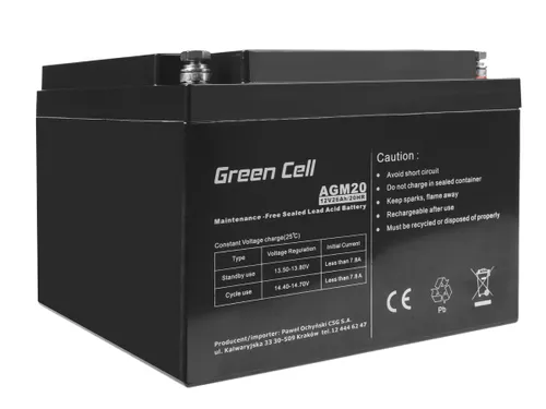 Green Cell AGM20 12V 26Ah | Bateria livre de manutençao Napięcie wyjściowe12V