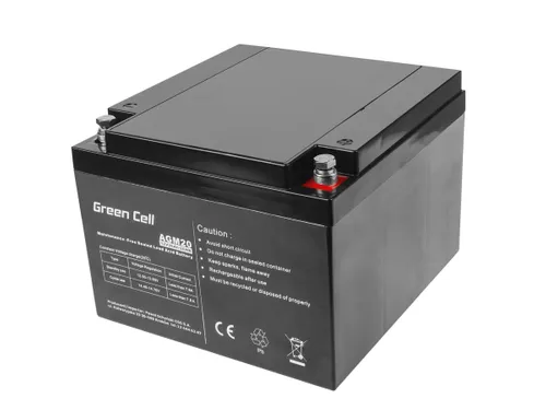 Green Cell AGM 12V 26Ah | Batarya | Bakim gerektirmeyen Pojemność akumulatora26 Ah