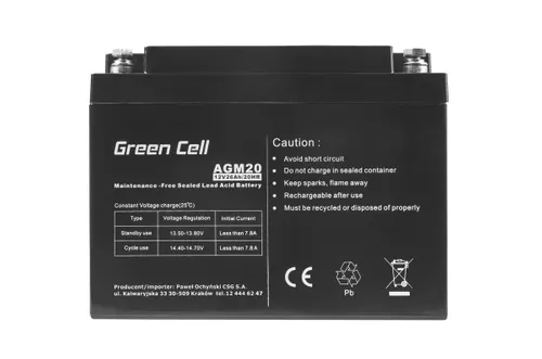 Green Cell AGM20 12V 26Ah | Akumulator | bezobsługowy 4