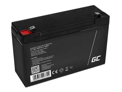 Green Cell AGM34 6V 14Ah | Battery | Maintenance-free Napięcie wyjściowe12V