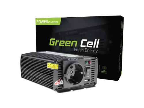 Green Cell INV01DE | Przetwornica napięcia | samochodowa 12V, 300W Diody LEDStatus