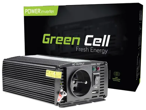 Green Cell INV02DE | Przetwornica napięcia | samochodowa 24V, 300W Diody LEDStatus