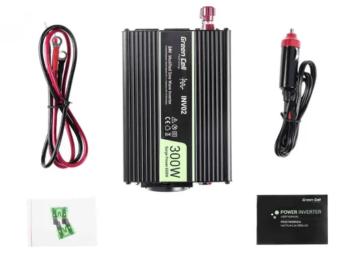Green Cell INV02DE | Convertitore di tensione per auto | 24V, 300W Głębokość produktu150