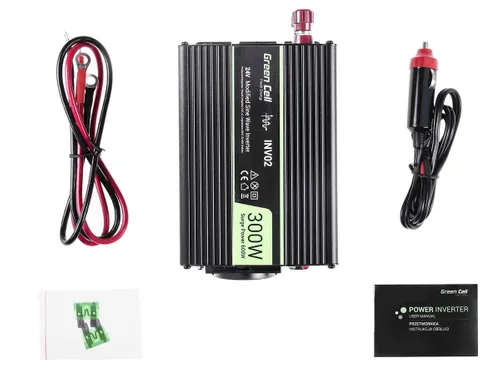 Green Cell INV02DE | Car voltage converter | 24V, 300W Głębokość produktu150