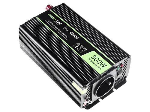 Green Cell INV05DE | Převodník napětí |automobilový 12V, 300W, čistý sinus Funkcje ochrony zasilaniaZabezpieczenie przed przegrzaniem