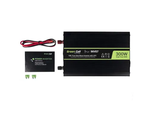 Green Cell INV07 | Převodník napětí | pro piecĂłw CO, 12V, 300W Napięcie wyjściowe230V