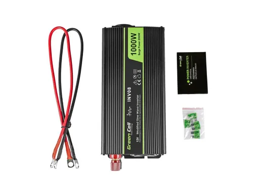 Green Cell INV08 | Převodník napětí | automobilový 12V, 1000W Kolor produktuCzarny