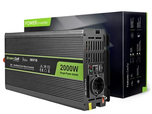 Green Cell INV10 | Car voltage converter | 12V, 2000W Frekwencja wyjściowa50