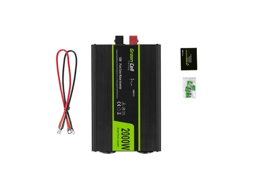 Green Cell INV11 | Car voltage converter | 12V, 2000W, pure sinwave Typ zasilaczaAutomatyczna