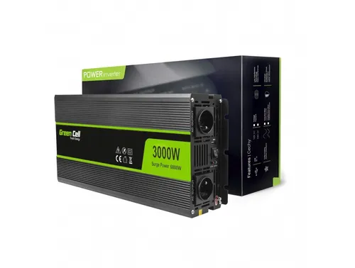 Green Cell INV12 | Převodník napětí |automobilový 12V, 3000W Frekwencja wyjściowa50